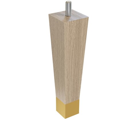 Designs Of Distinction 6" Square Tapered Leg with bolt and 1" Warm Bronze Ferrule - White Oak 01241006WKWB6